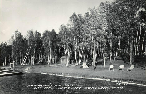 Darrow's Resort on Big Birch Lake, Hackensack Minnesota, 1940's