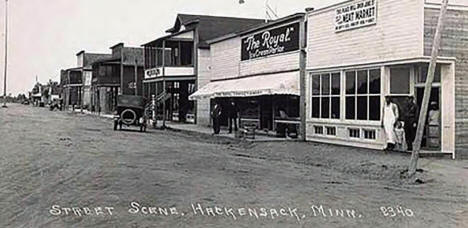 Street scene, Hackensack Minnesota, 1920's