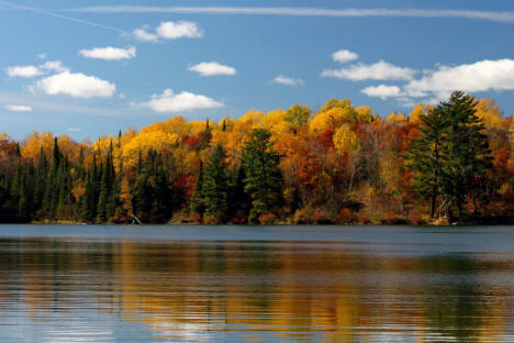 Autumn view of Ten Mile Lake, Hackensack Minnesota, 2017