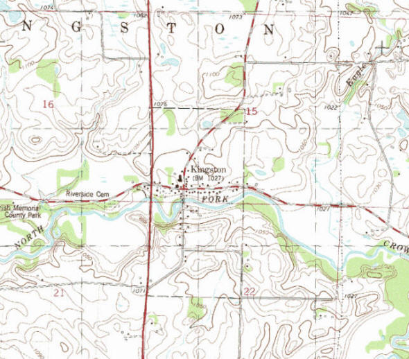 Topographic map of the Kingston Minnesota area