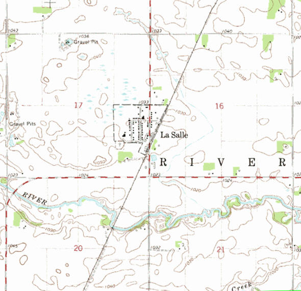 Topographic map of the La Salle Minnesota area