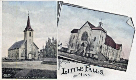 German and French Catholic Churches, Little Falls Minnesota, 1922