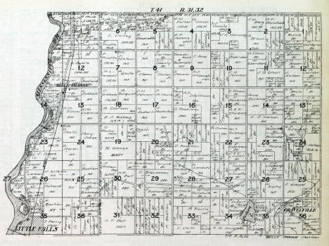 Plat map of Belle Prairie Township in Morrison County Minnesota, 1916