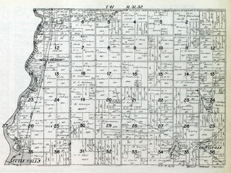 Plat map of Belle Prairie Township in Morrison County Minnesota, 1916