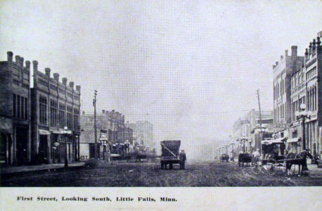 First Street looking south, Little Falls Minnesota, 1910's