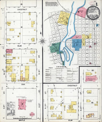 Sanborn Fire Insurance Map of Little Falls Minnesota, 1892