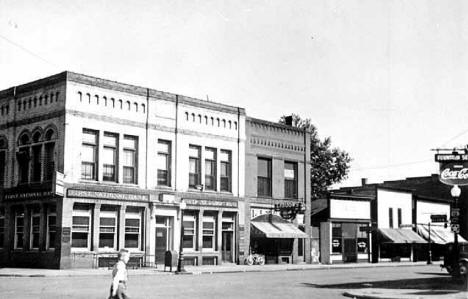 Lindbergh Block in Little Falls. Charles A. Lindbergh's office above the liquor store, 1940