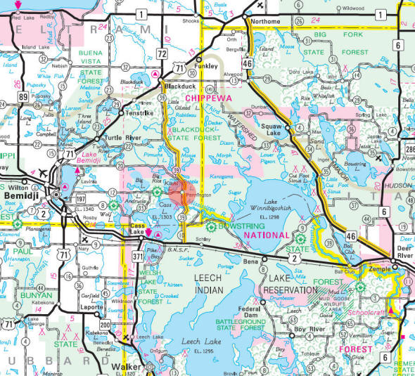 State Highway map of the Pennington Minnesota area