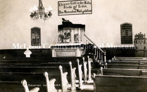 Interior of St. Paul's Evangelical Church, Plato Minnesota, 1910's