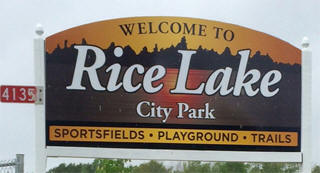Rice Lake Minnesota Welcome Sign