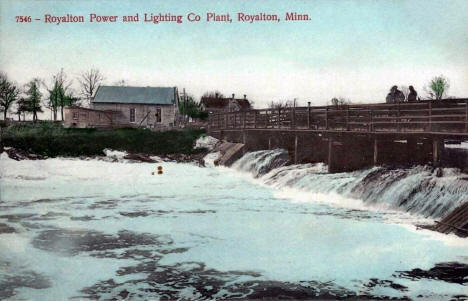 Royalton Power and Lighting Company Plant on Mississippi River, Royalton Minnesota, 1910's