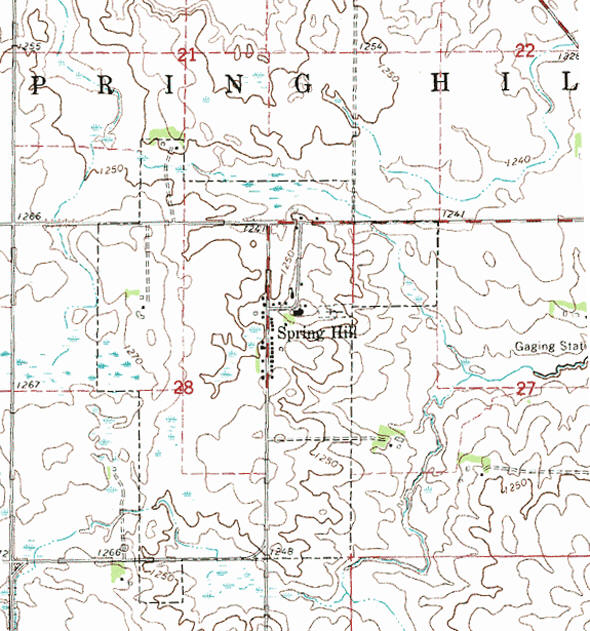 Topographic map of the Spring Hill Minnesota area