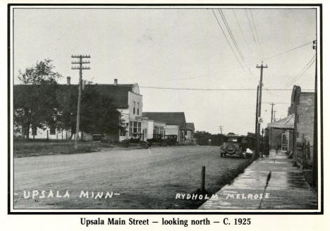 Main Street looking north, Upsala, Minnesota, 1925