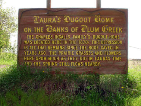 Sign for Laura Ingall's Home on the Plum Creek, Walnut Grove Minnesota, 2010