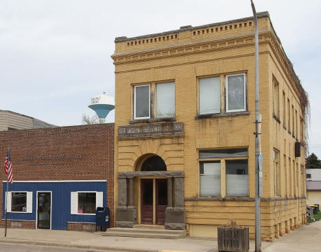 U.S. Post Office, First State Bank Building, and water tower in Walnut Grove