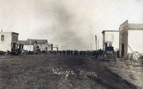 Street scene, Winger Minnesota, 1913