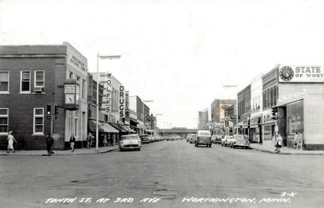 10th Street at 3rd Avenue, Worthington Minnesota, 