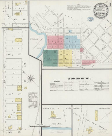 Sanborn Fire Insurance map of Worthington Minnesota, 1894 - image 1 of 5