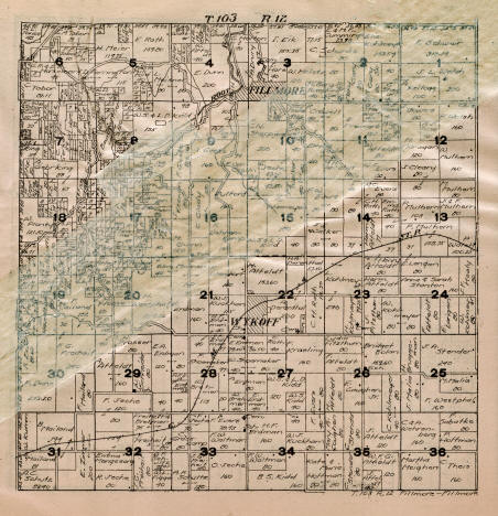 Plat map of Fillmore Township in Fillmore County, Minnesota, 1916
