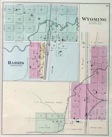 Plat map of Harris and Wyoming, Minnesota, 1888