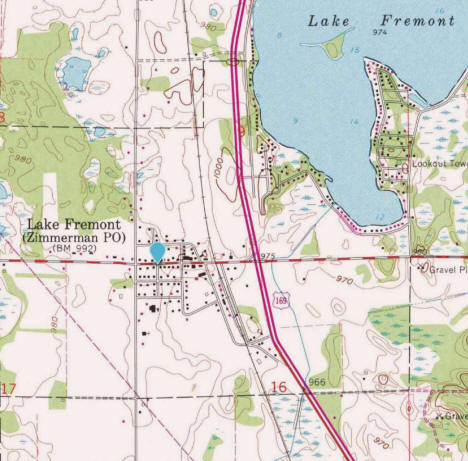 Topographic map of the Zimmerman Minnesota area, 1961