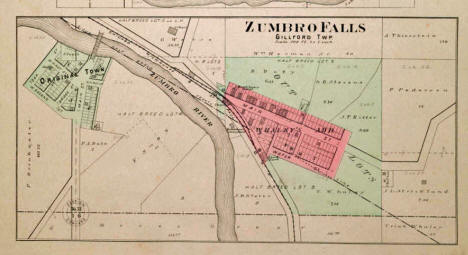 Map of Zumbro Falls Minnesota, 1896