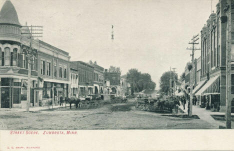 Street scene, Zumbrota Minnesota, 1909