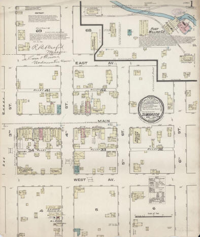 Sanborn Fire Insurance Map, Zumbrota Minnesota, 1885