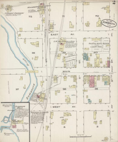 Sanborn Fire Insurance Map, Zumbrota Minnesota, 1885