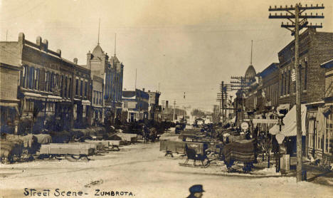 Winter Street Scene, Zumbrota Minnesota, 1908