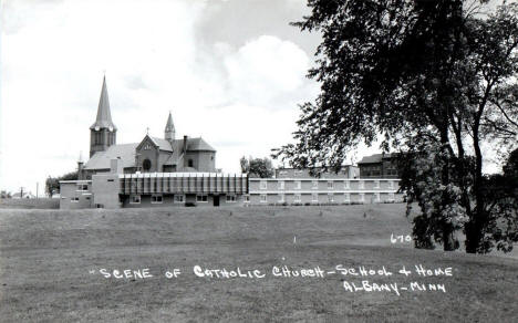 Catholic Church, School, and Home, Albany, Minnesota, 1960s