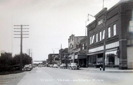 Street scene, Albany, Minnesota, 1950s