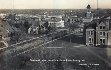 Birds-eye view of Alexandria, Minnesota, 1907