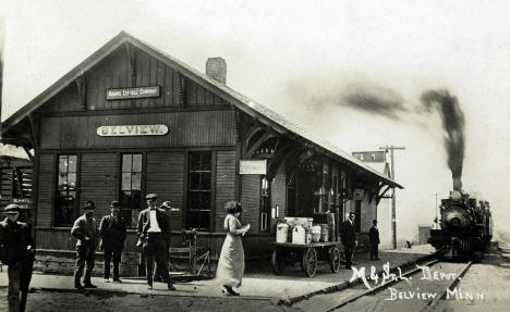 Minneapolis & St. Louis Railroad Depot, Belview, Minnesota, 1910