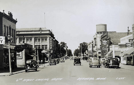 6th Street looking north, Brainerd, Minnesota, 1940s 