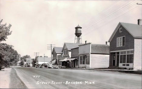 Street scene, Brandon, Minnesota, 1940s