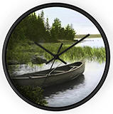 Canoe scene on Lake Isabella from the1920s Wall Clock