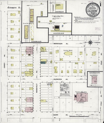 Sanborn Fire Insurance Map, Coleraine, Minnesota, 1909 Print