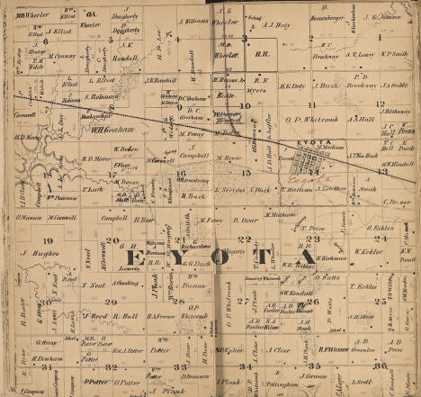 Plat map of Eyota Township in Olmstead County, Minnesota, 1868