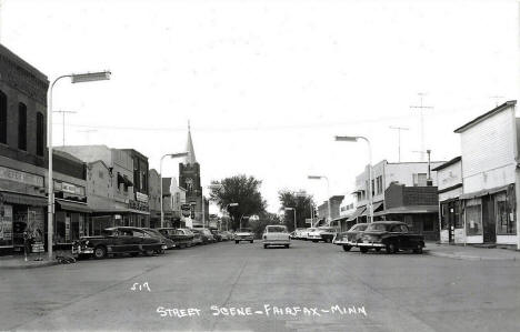 Street scene, Fairfax, Minnesota, 1950s
