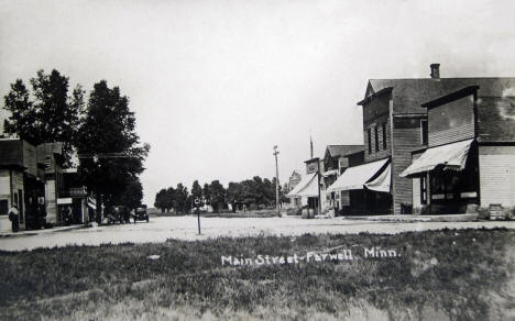 Street scene, Farwell, Minnesota, 1920s