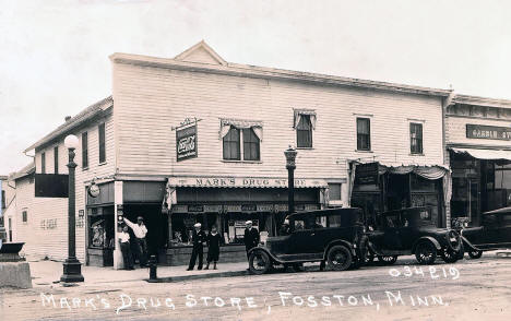 Mark's Drug Store, Fosston, Minnesota, 1920s