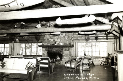 Interior of Greenwood Lodge, Grand Marais, Minnesota, 1950s