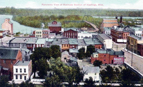 Panoramic view of Hastings, Minnesota, 1910s