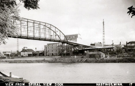 View from Spiral View Dock, Hastings, Minnesota, 1940s