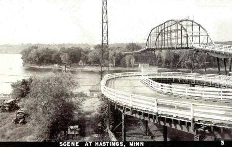 Spiral Bridge and Mississippi River, Hastings, Minnesota, 1940s