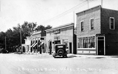 Street scene, Hazel Run, Minnesota, 1930s