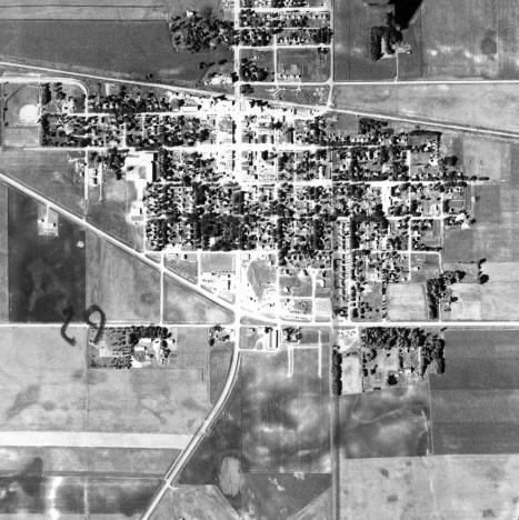 Aerial photo of Hector, Minnesota, 1955