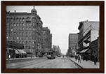 Hennepin Avenue in Downtown Minneapolis, Minnesota, 1908, Classic Semi-Glossy Paper Wooden Framed Poster