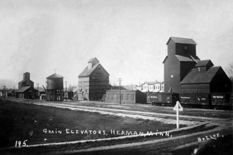 Depot and elevators, Herman, Minnesota, 1911
